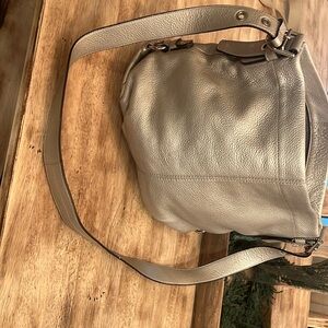 Coach silver pebbles leather cross body or shoulder bag adjustable strap